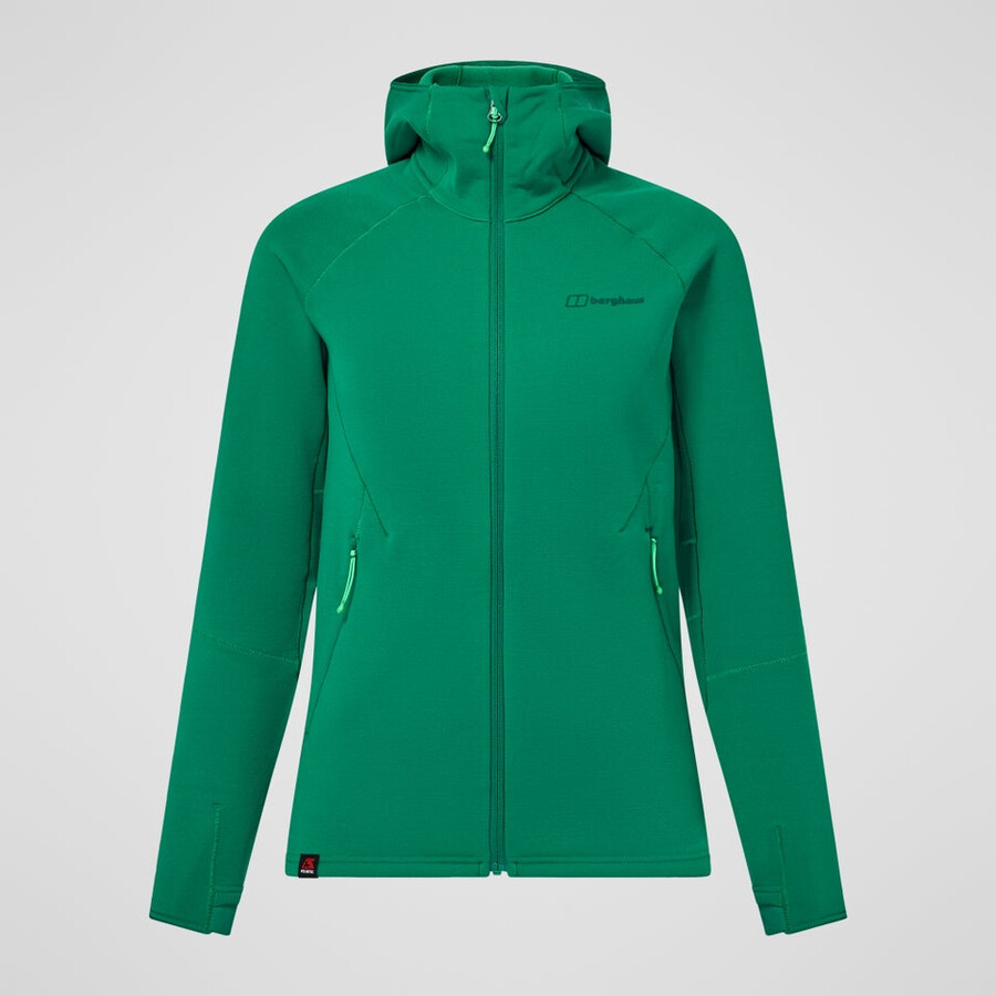 women s kinetic powerstretch hoody - grün berghaus