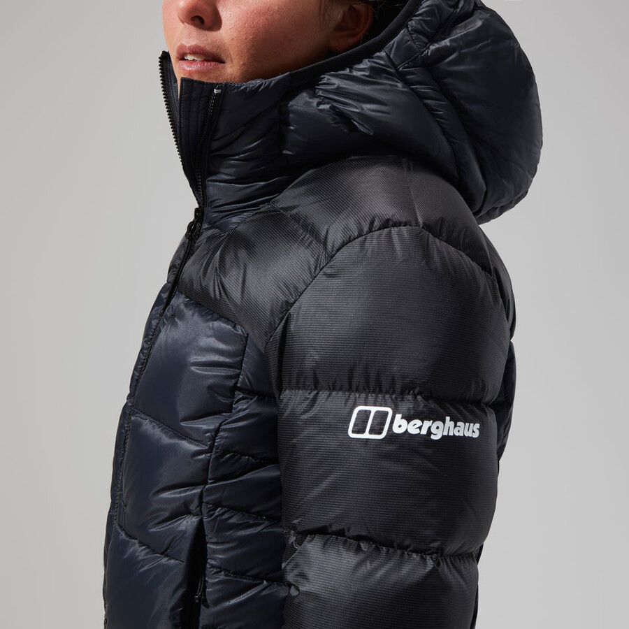 women s mtn arete ultra-down-hoody - schwarz berghaus