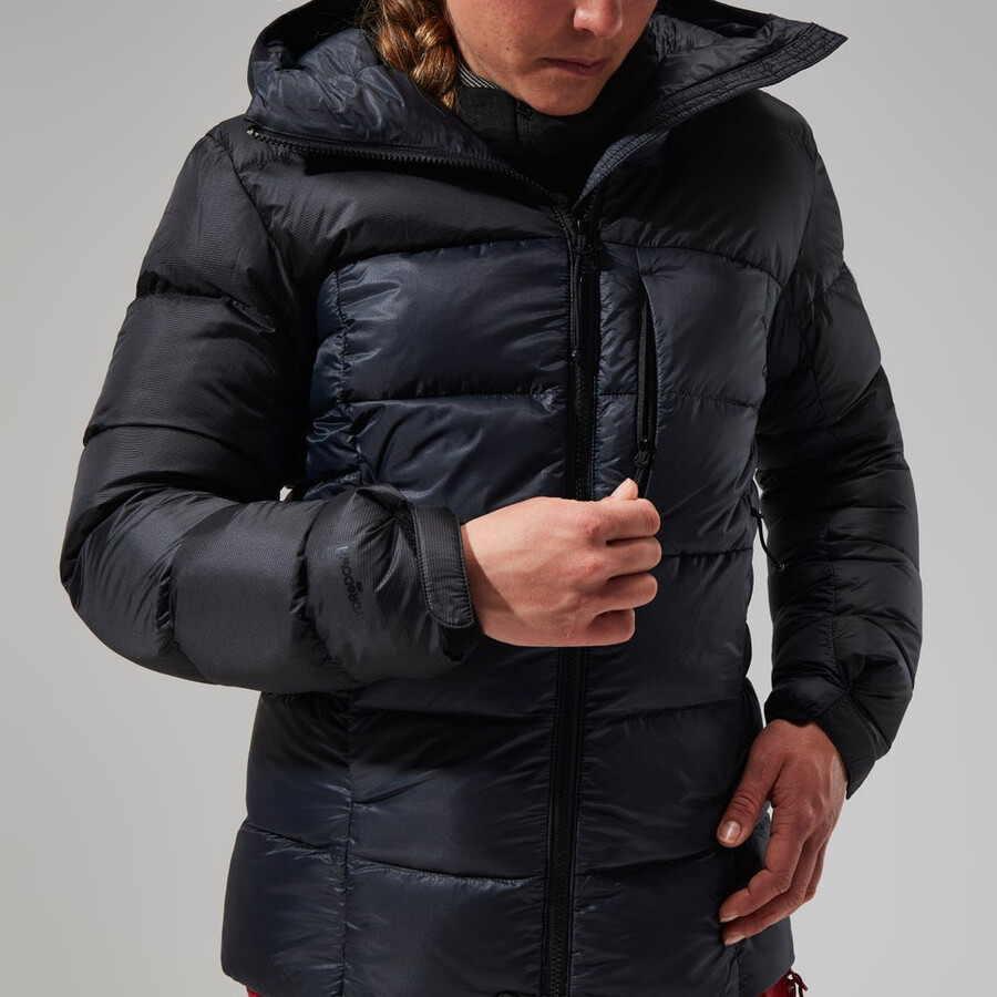 women s mtn arete ultra-down-hoody - schwarz berghaus