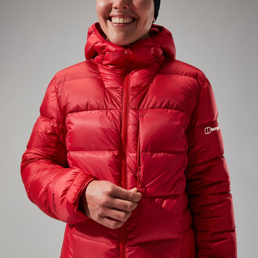 women s mtn arete ultra-down hoody - rot berghaus