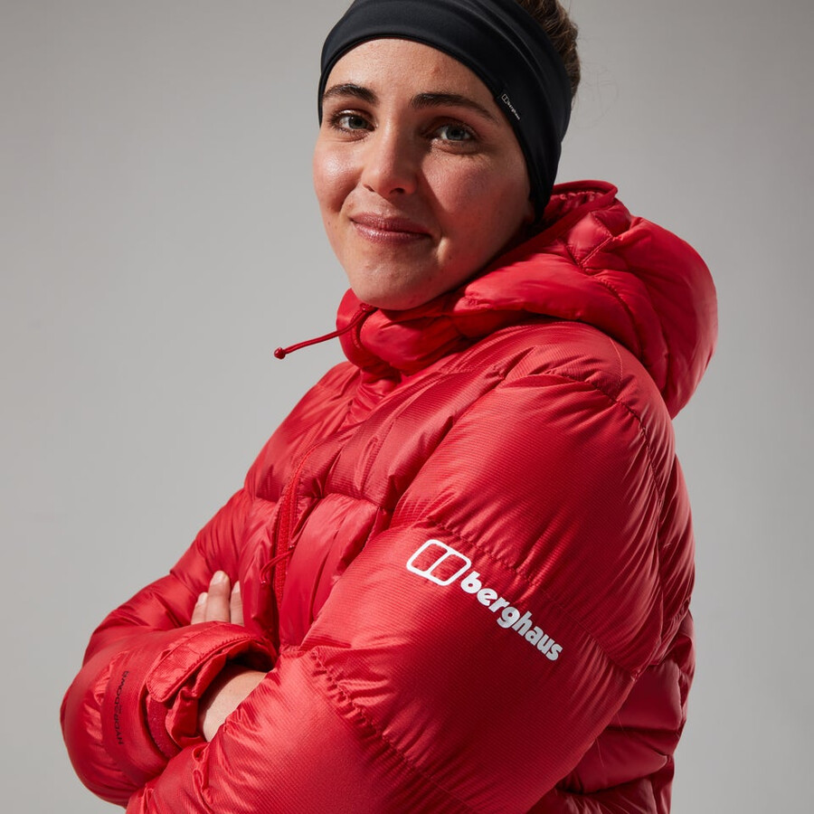 women s mtn arete ultra-down hoody - rot berghaus