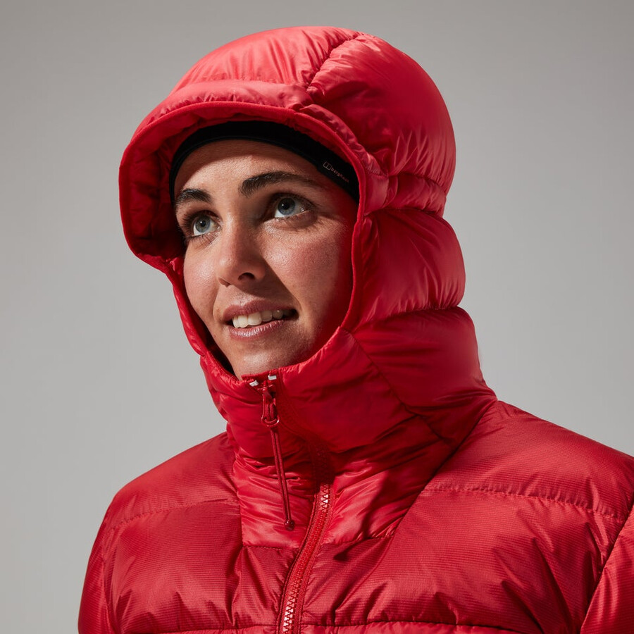 women s mtn arete ultra-down hoody - rot berghaus
