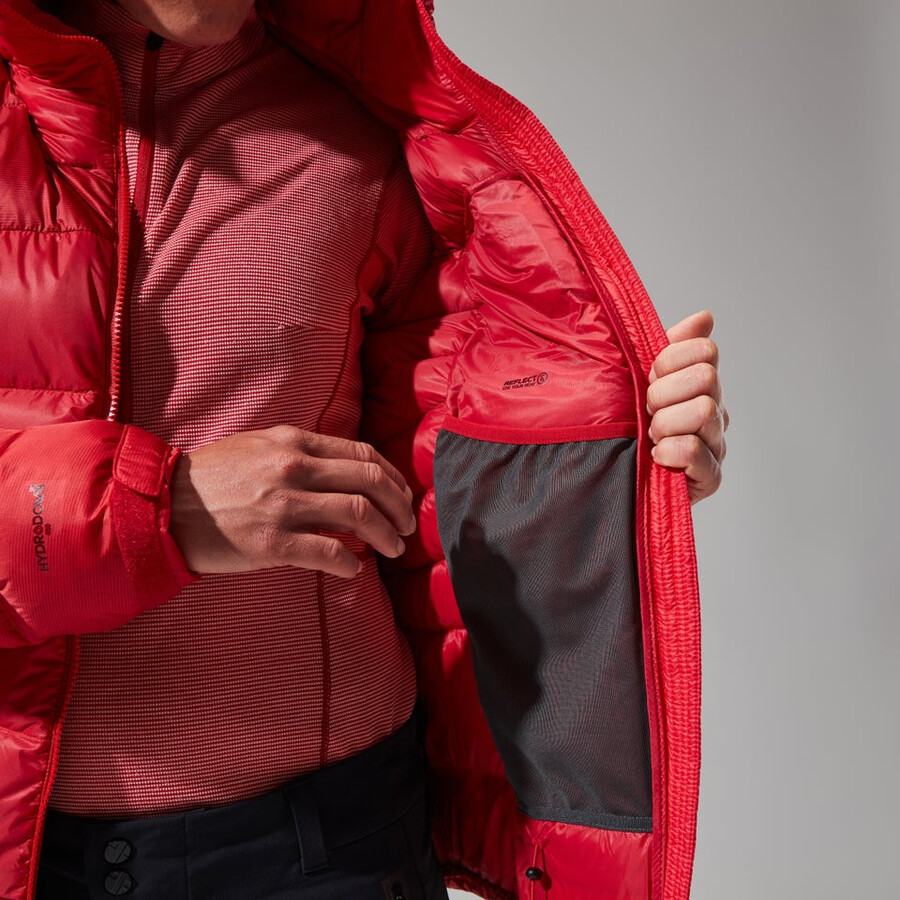 women s mtn arete ultra-down hoody - rot berghaus