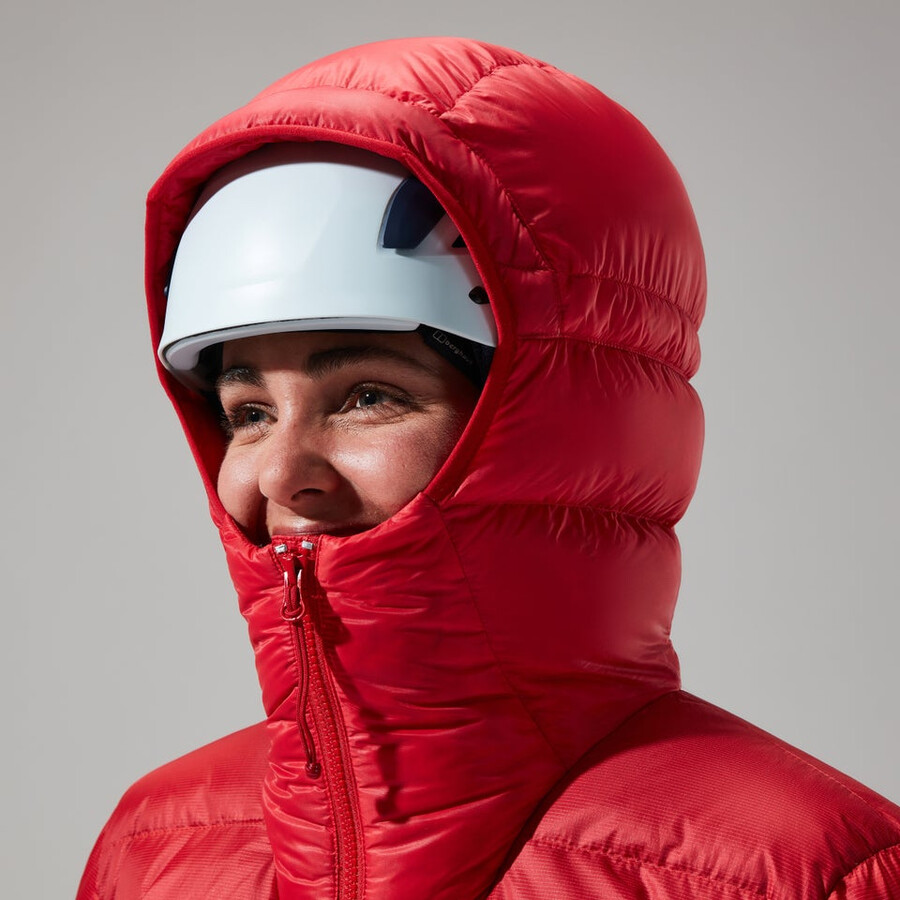 women s mtn arete ultra-down hoody - rot berghaus