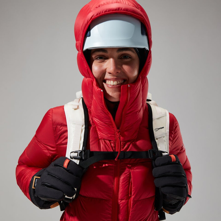 women s mtn arete ultra-down hoody - rot berghaus