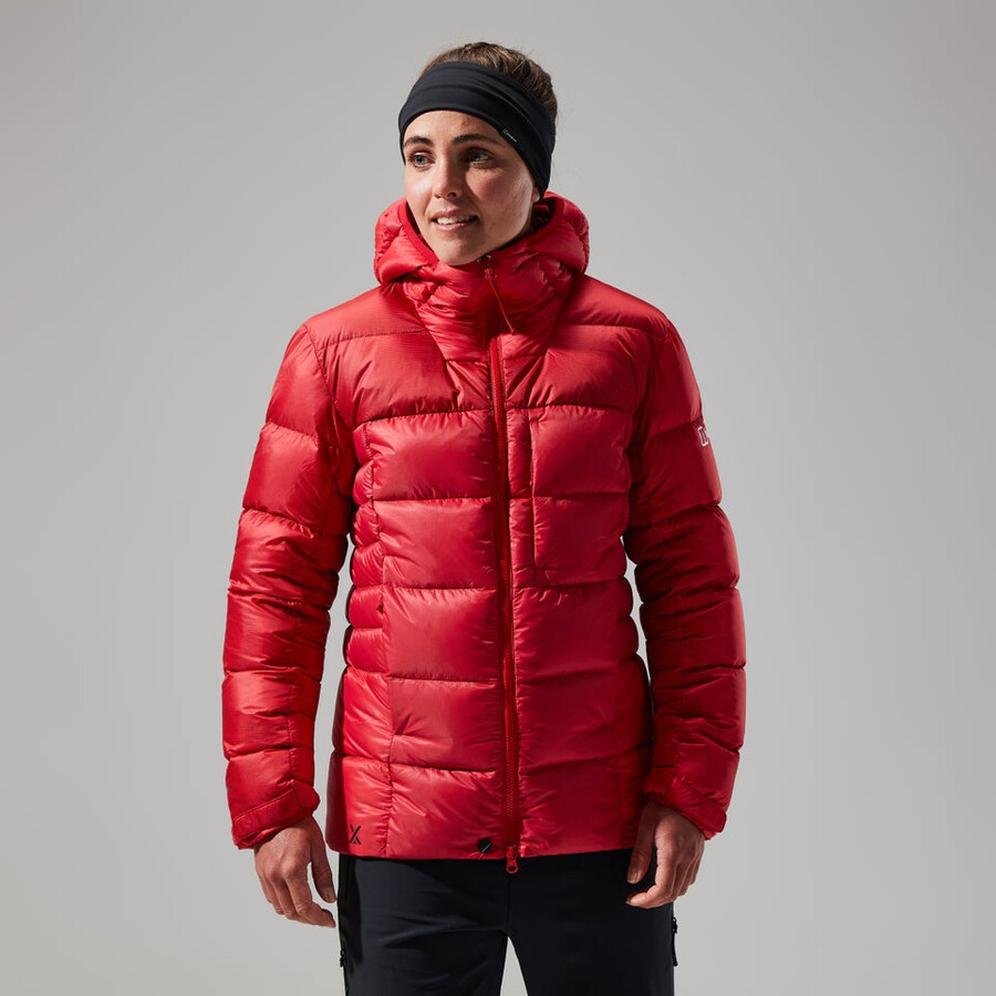 women s mtn arete ultra-down hoody - rot berghaus