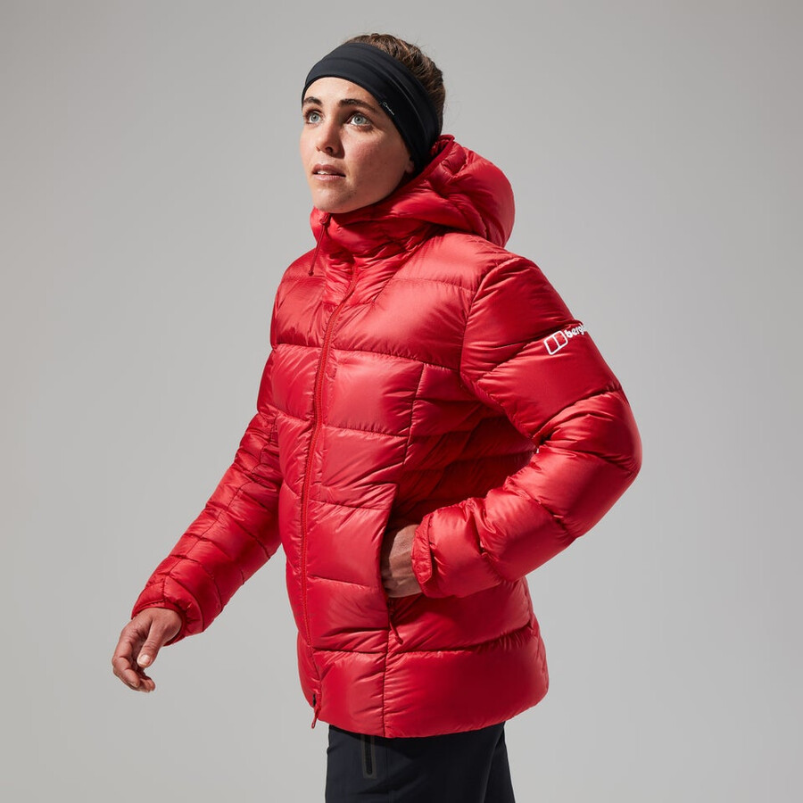 women s mtn arete ultra-down hoody - rot berghaus