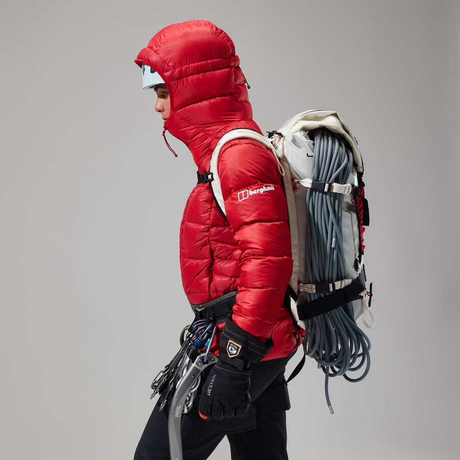 women s mtn arete ultra-down hoody - rot berghaus