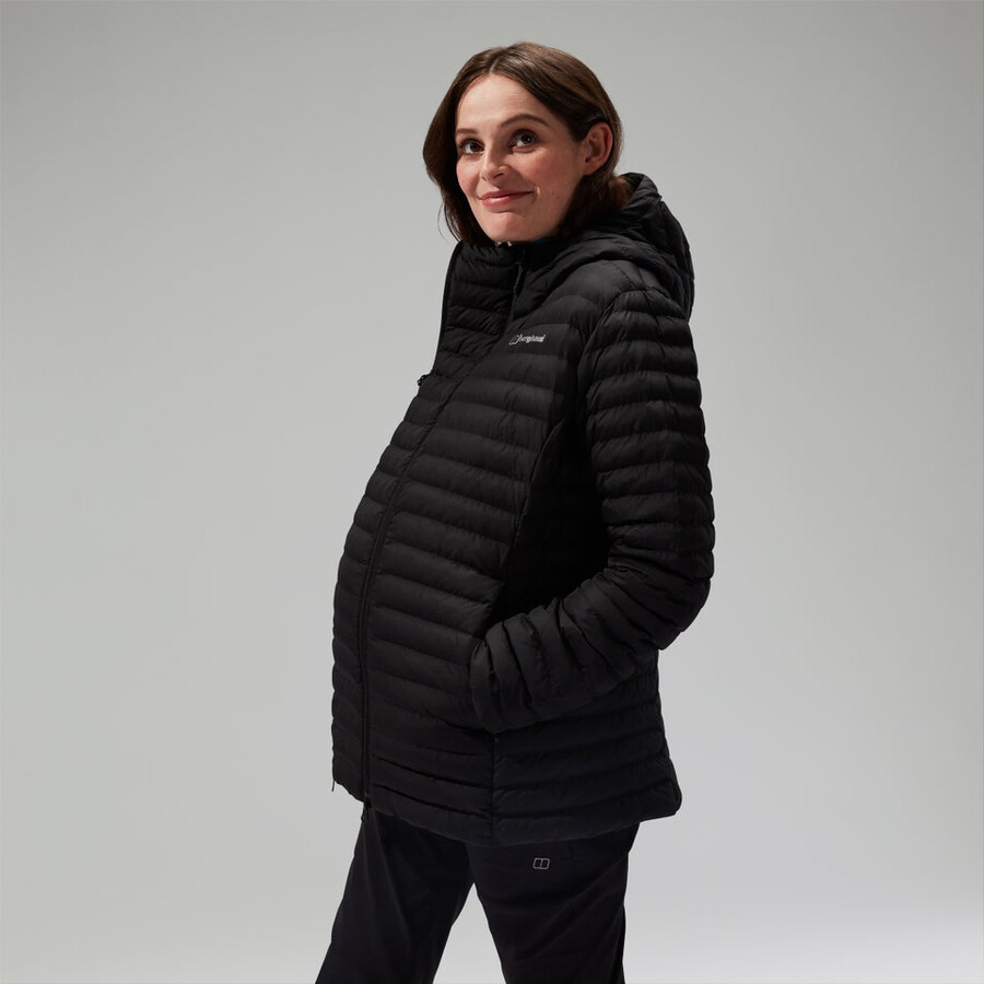 women s nula kapuzen mutterschaft-2in1-jacke - schwarz berghaus