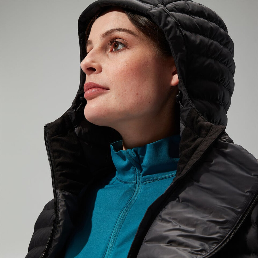 women s nula kapuzen mutterschaft-2in1-jacke - schwarz berghaus