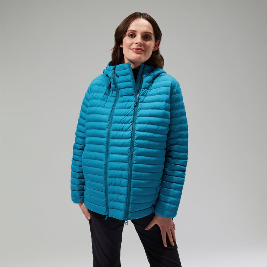 women s nula kapuzen mutterschaft-2in1-jacke - türkis berghaus