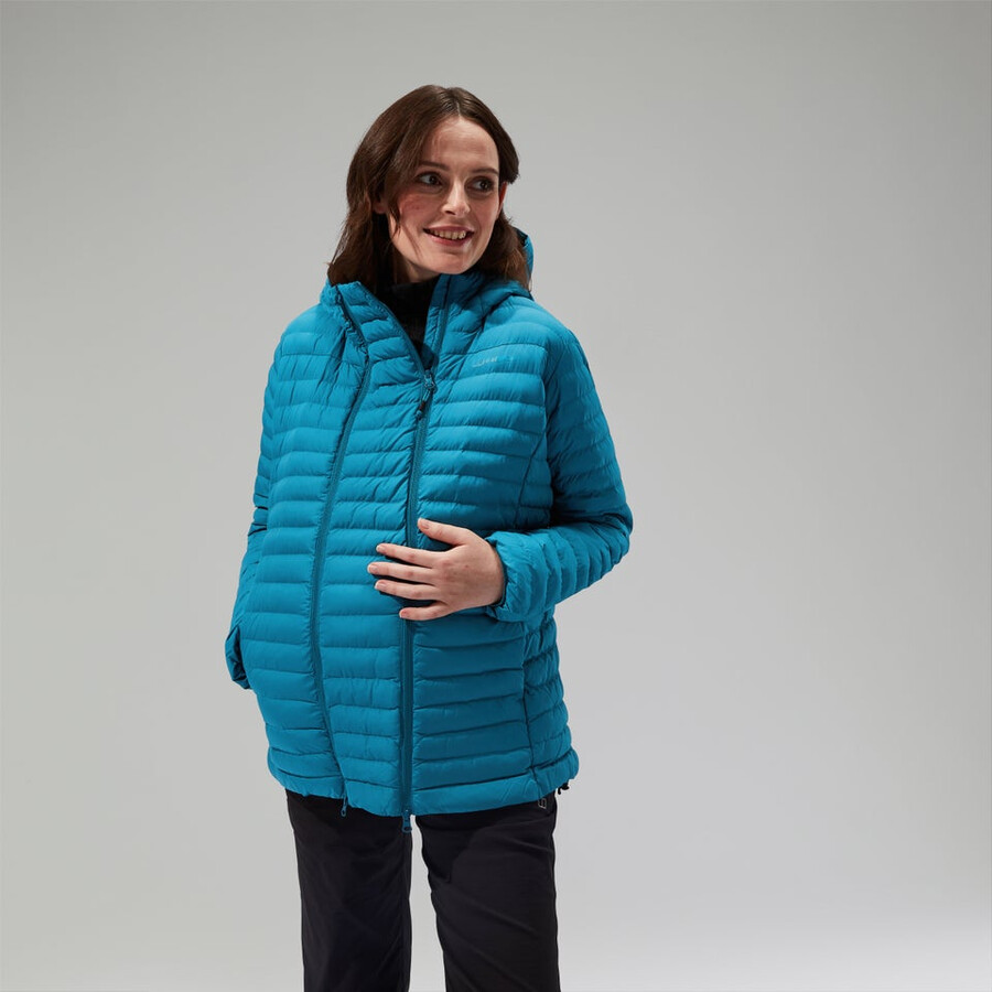 women s nula kapuzen mutterschaft-2in1-jacke - türkis berghaus