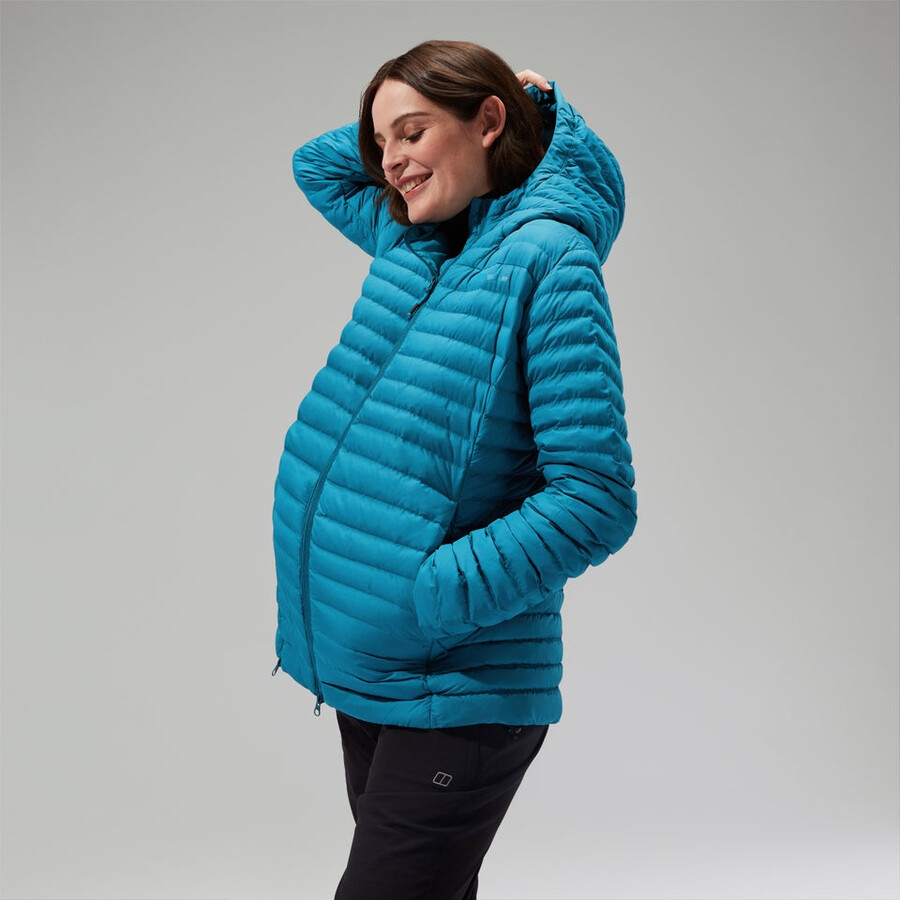 women s nula kapuzen mutterschaft-2in1-jacke - türkis berghaus