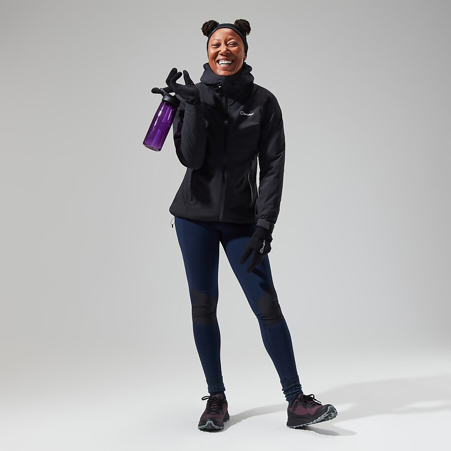 frauen lelyur trekking-tights - dark blueblack die berghaus