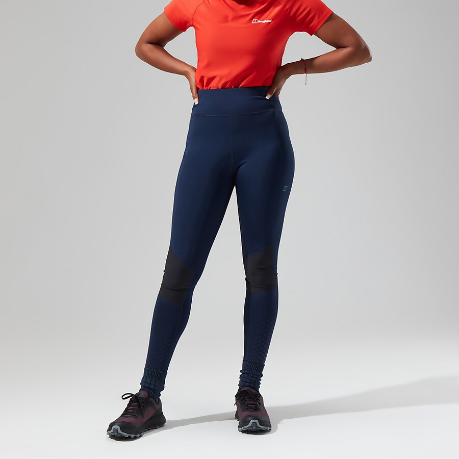 frauen lelyur trekking-tights - dark blueblack die berghaus