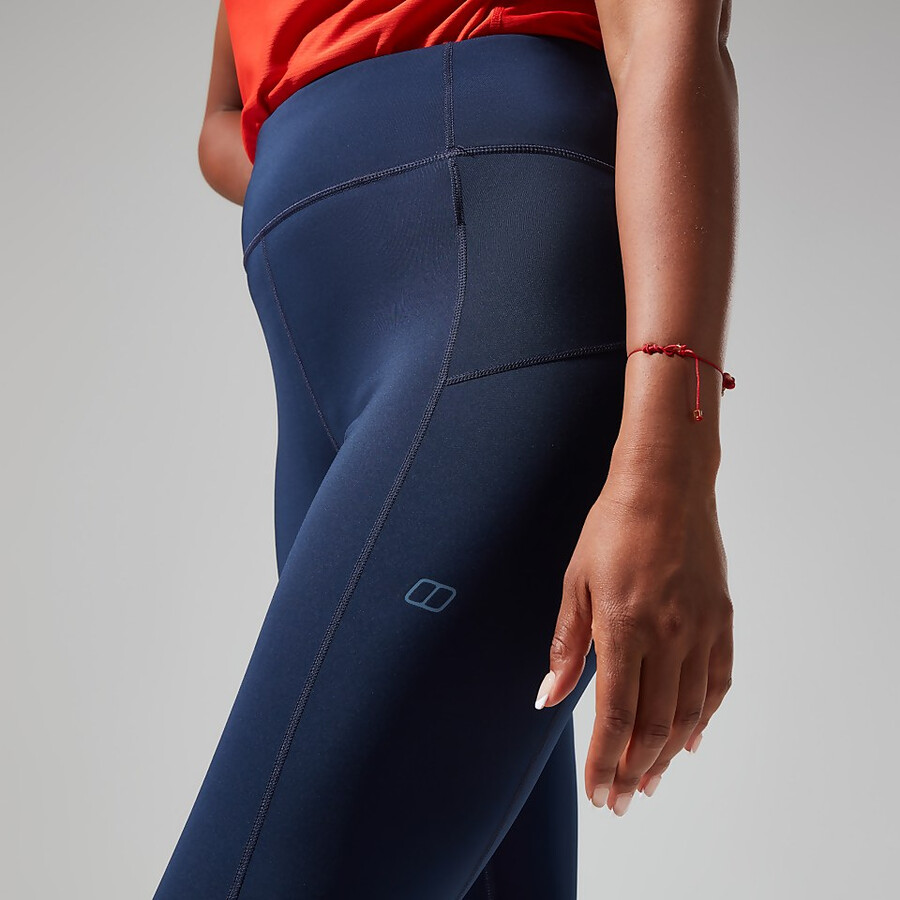 frauen lelyur trekking-tights - dark blueblack die berghaus