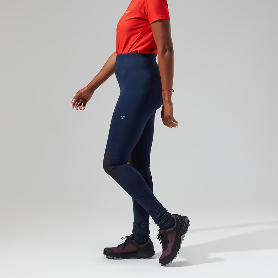 frauen lelyur trekking-tights - dark blueblack die berghaus