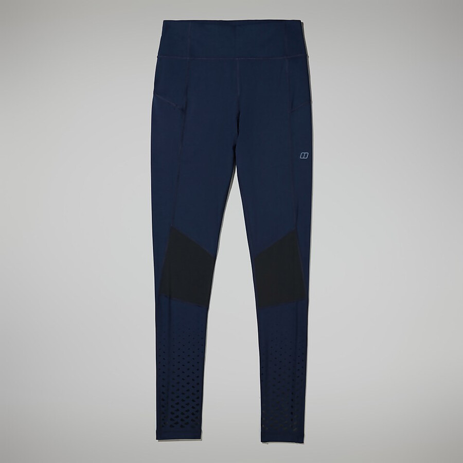 frauen lelyur trekking-tights - dark blueblack die berghaus