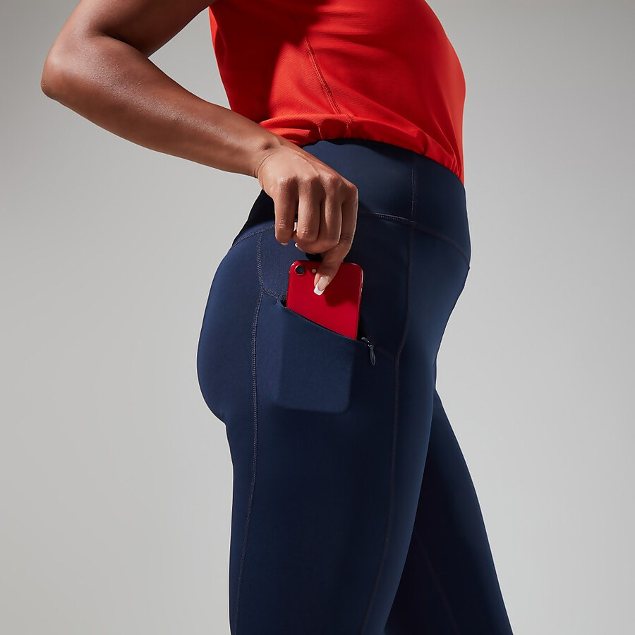 frauen lelyur trekking-tights - dark blueblack die berghaus
