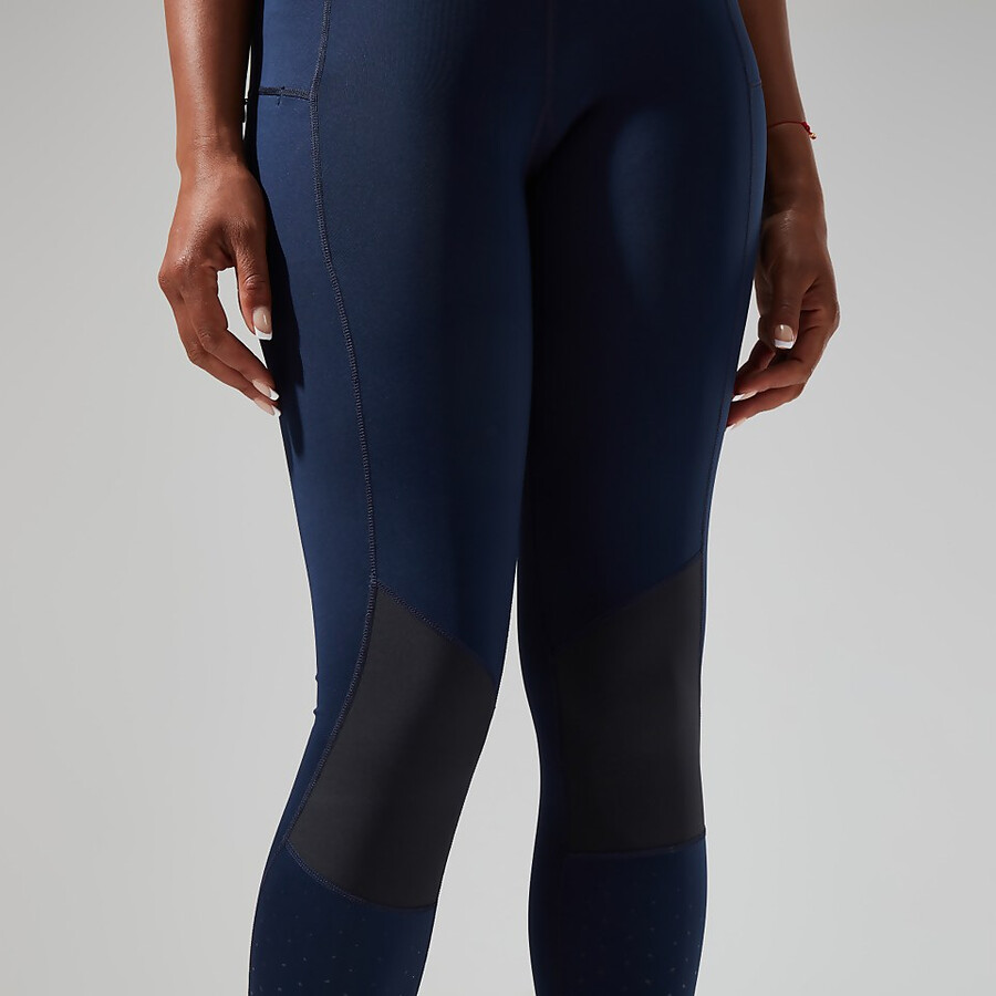 frauen lelyur trekking-tights - dark blueblack die berghaus