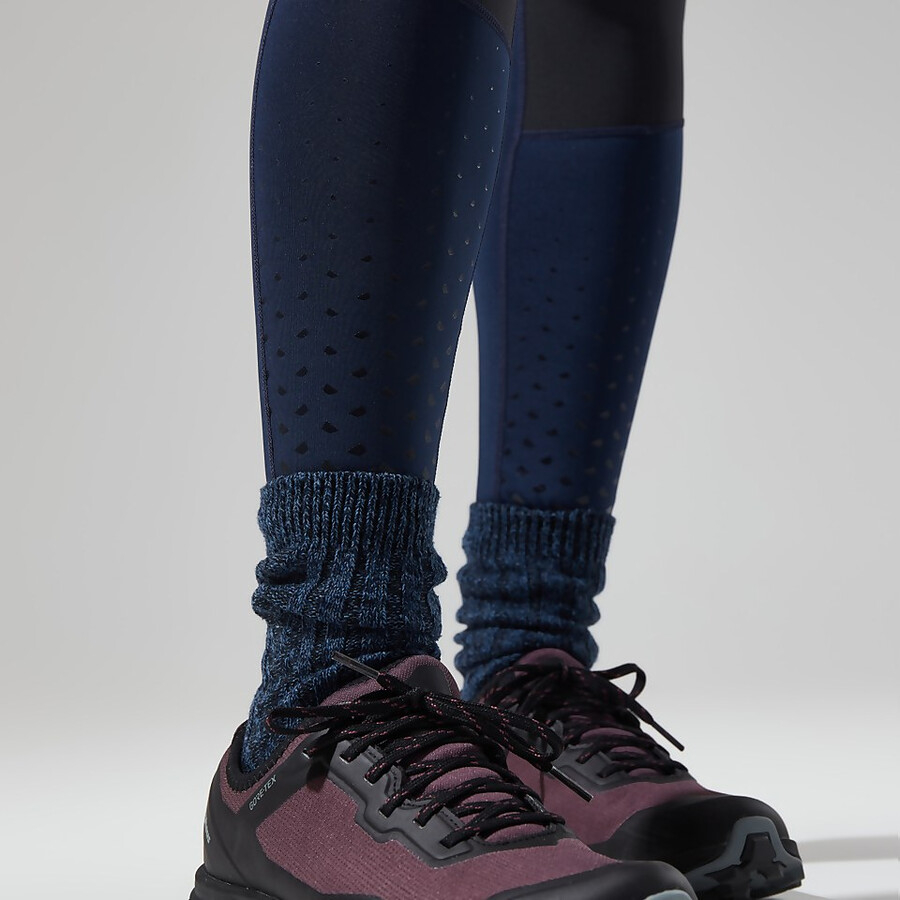 frauen lelyur trekking-tights - dark blueblack die berghaus