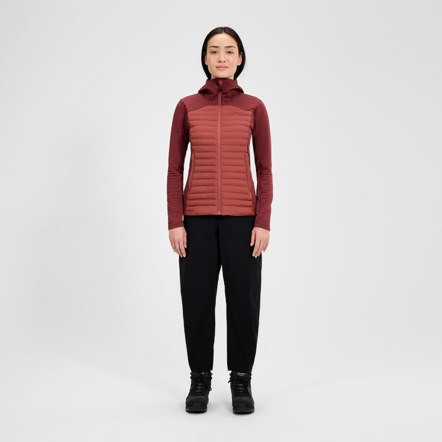 damen nula hybrid synthetic insulated jacket - red berghaus