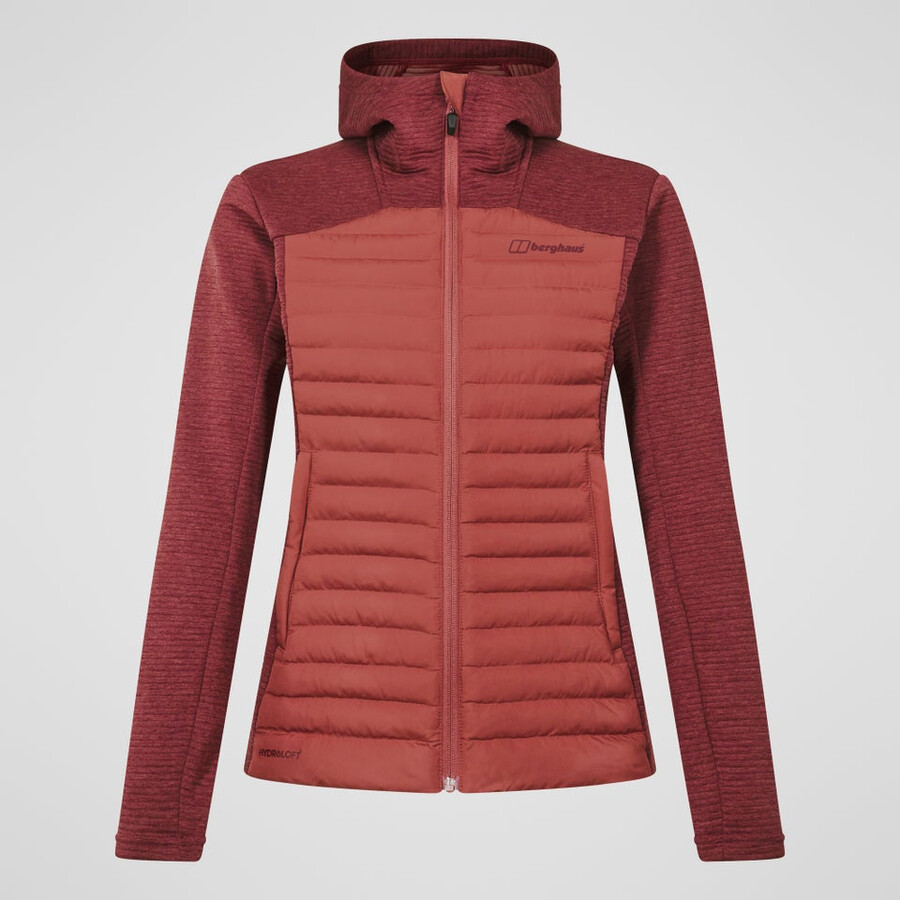 damen nula hybrid synthetic insulated jacket - red berghaus