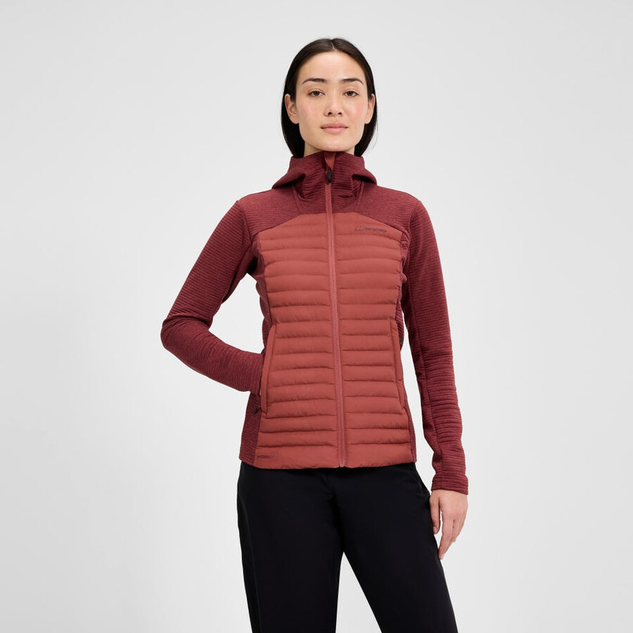damen nula hybrid synthetic insulated jacket - red berghaus
