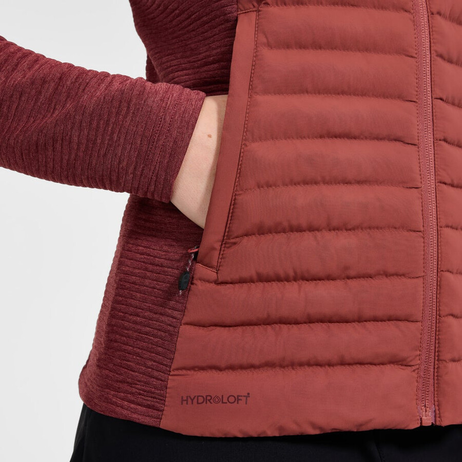 damen nula hybrid synthetic insulated jacket - red berghaus