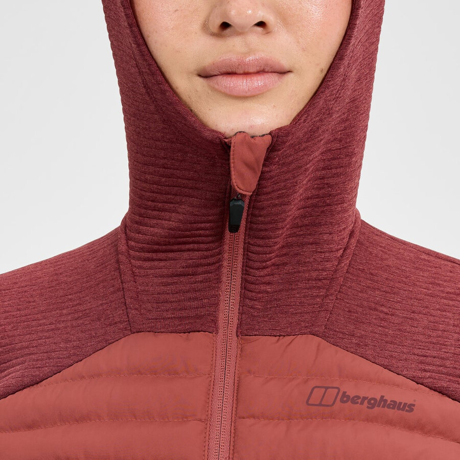 damen nula hybrid synthetic insulated jacket - red berghaus