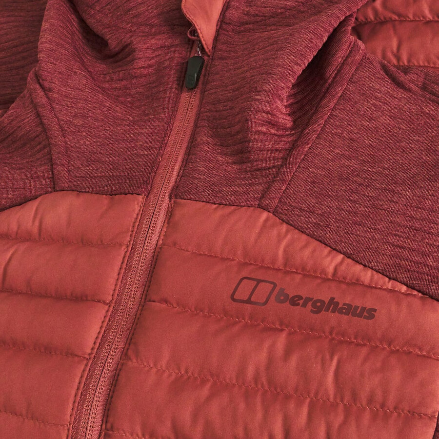 damen nula hybrid synthetic insulated jacket - red berghaus