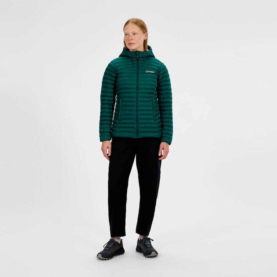damen nula micro synthetisch isolierte jacke - grün berghaus