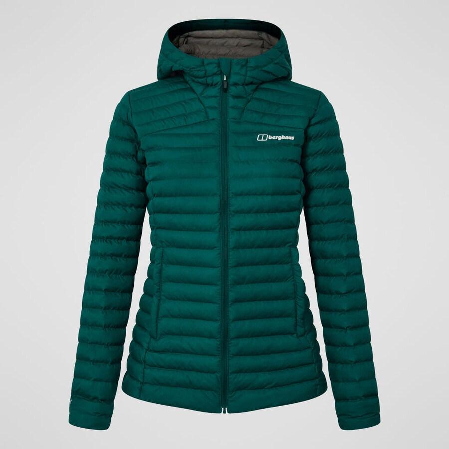 damen nula micro synthetisch isolierte jacke - grün berghaus