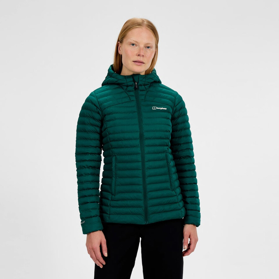 damen nula micro synthetisch isolierte jacke - grün berghaus