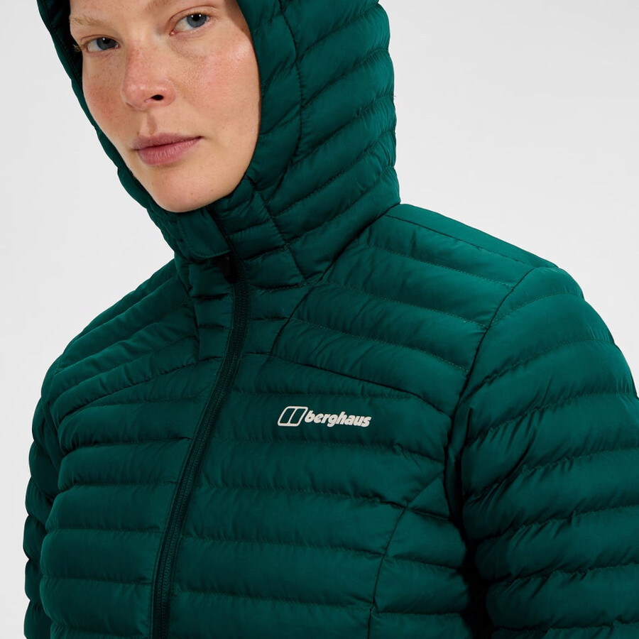 damen nula micro synthetisch isolierte jacke - grün berghaus