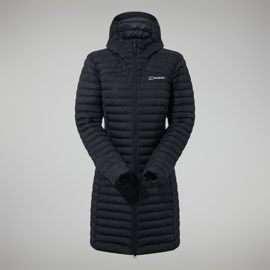 damen nula micro jacke lang schwarz berghaus