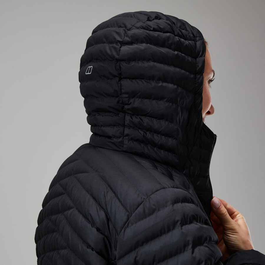 damen nula micro jacke lang schwarz berghaus