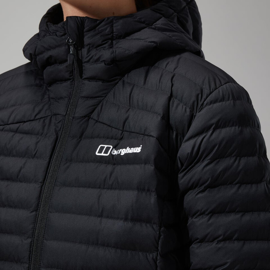 damen nula micro jacke lang schwarz berghaus