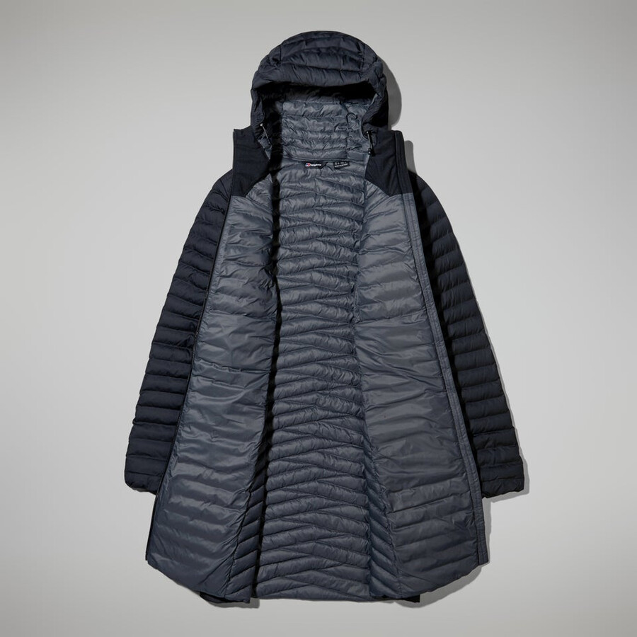 damen nula micro jacke lang schwarz berghaus