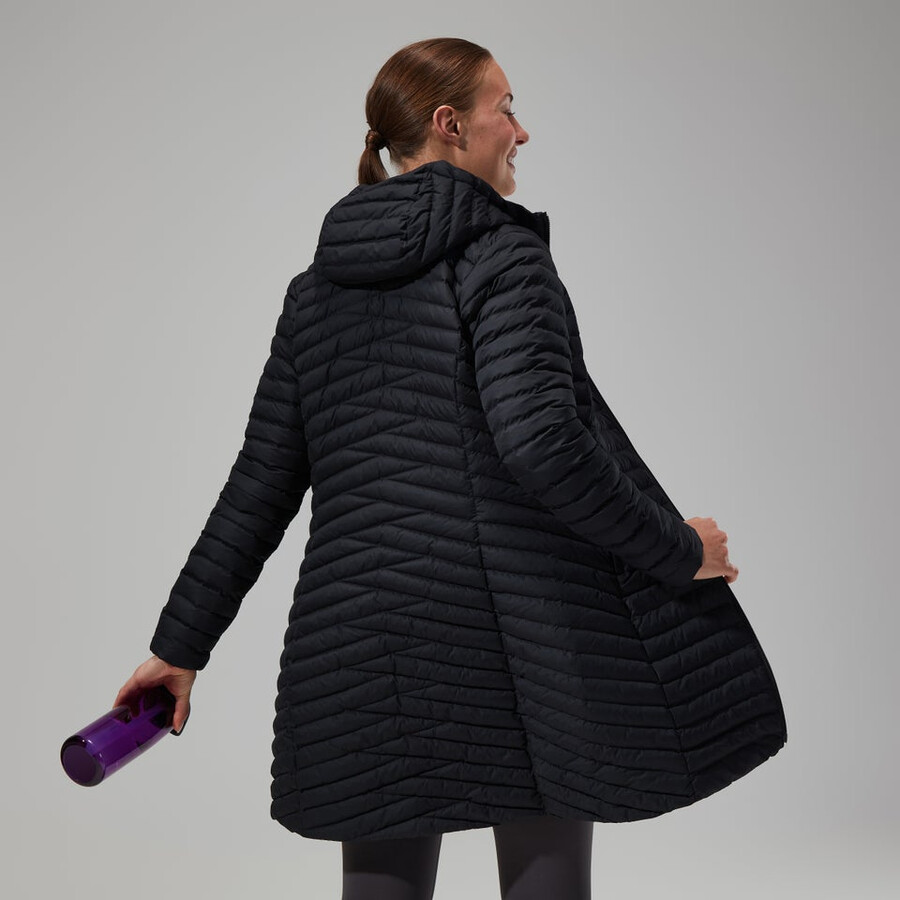 damen nula micro jacke lang schwarz berghaus