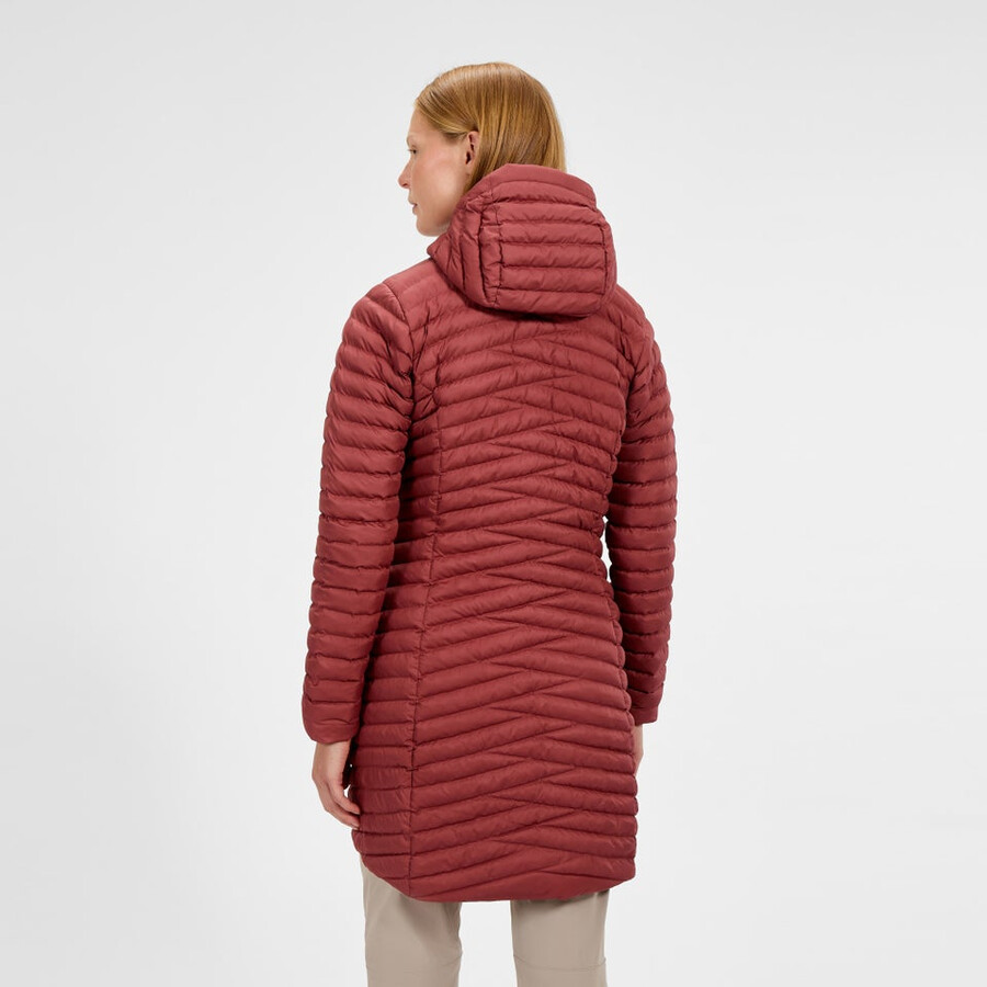 damen nula micro synthetische lange isolierte jacke - rot berghaus