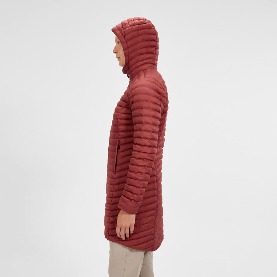 damen nula micro synthetische lange isolierte jacke - rot berghaus