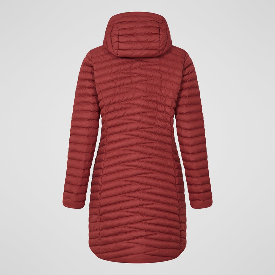 damen nula micro synthetische lange isolierte jacke - rot berghaus