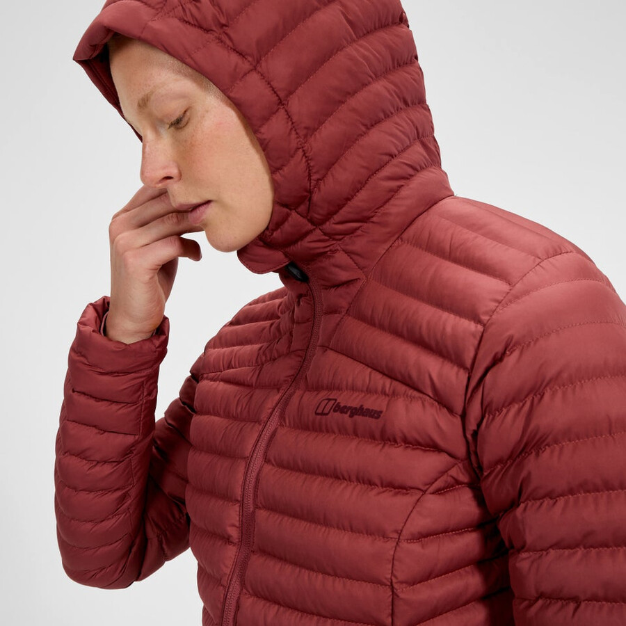 damen nula micro synthetische lange isolierte jacke - rot berghaus