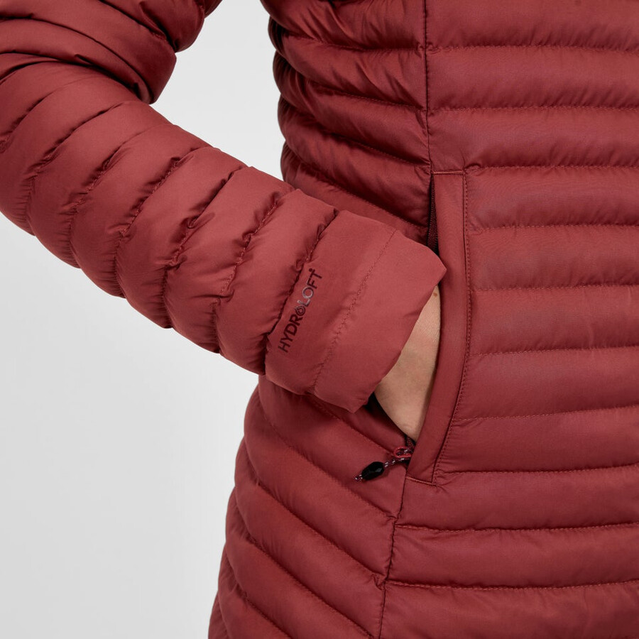 damen nula micro synthetische lange isolierte jacke - rot berghaus