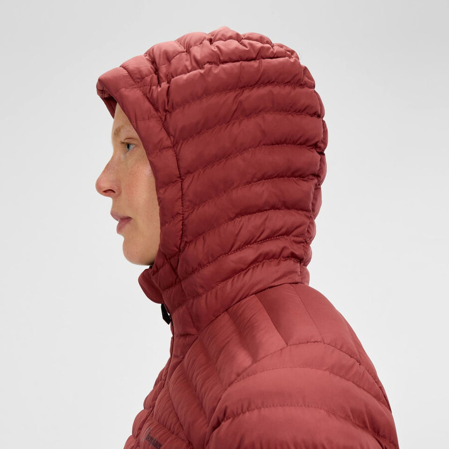 damen nula micro synthetische lange isolierte jacke - rot berghaus