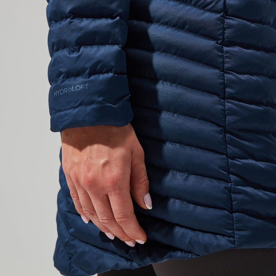 damen nula micro jacke langer - dark blue berghaus