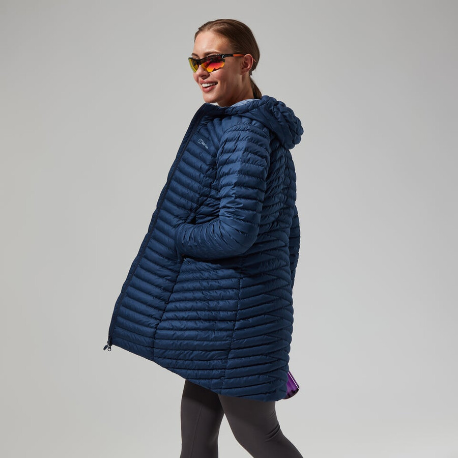 damen nula micro jacke langer - dark blue berghaus