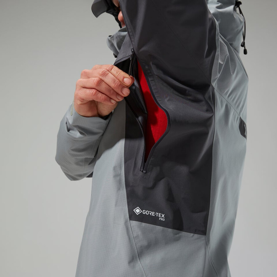 women s mtn guide alpine pro gore-tex-jacke - grau berghaus