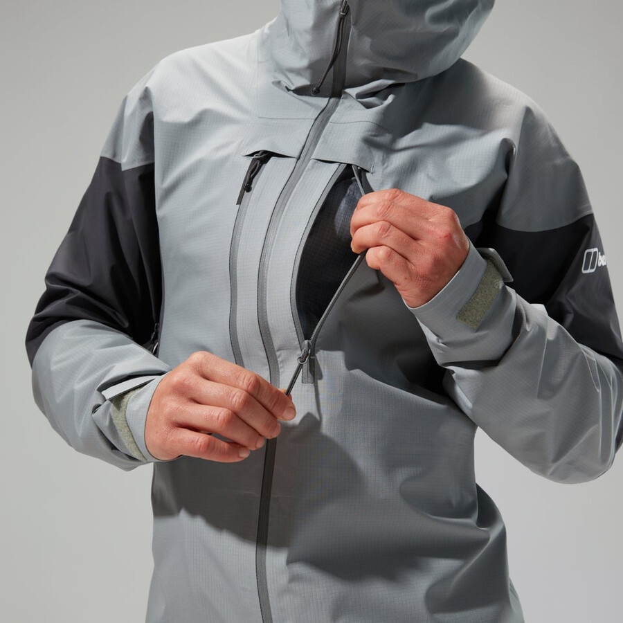 women s mtn guide alpine pro gore-tex-jacke - grau berghaus